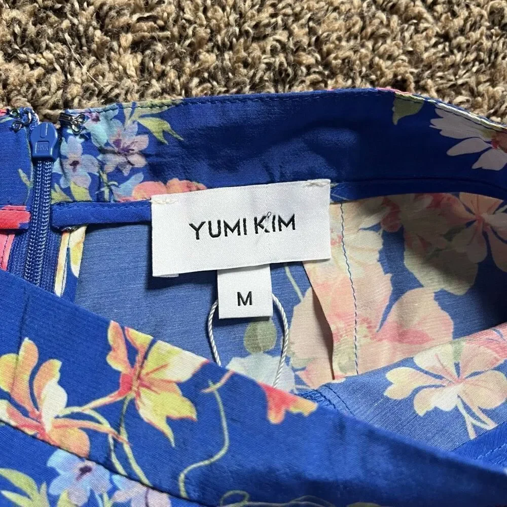 Yumi Kim Gigi Skirt Women Medium Blue Floral Ruffle Cross-Over Playful & Stylish